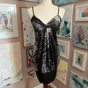 Wet Seal Leopard Animal Print Mini Dress Size M Club McBling 2000s y2k